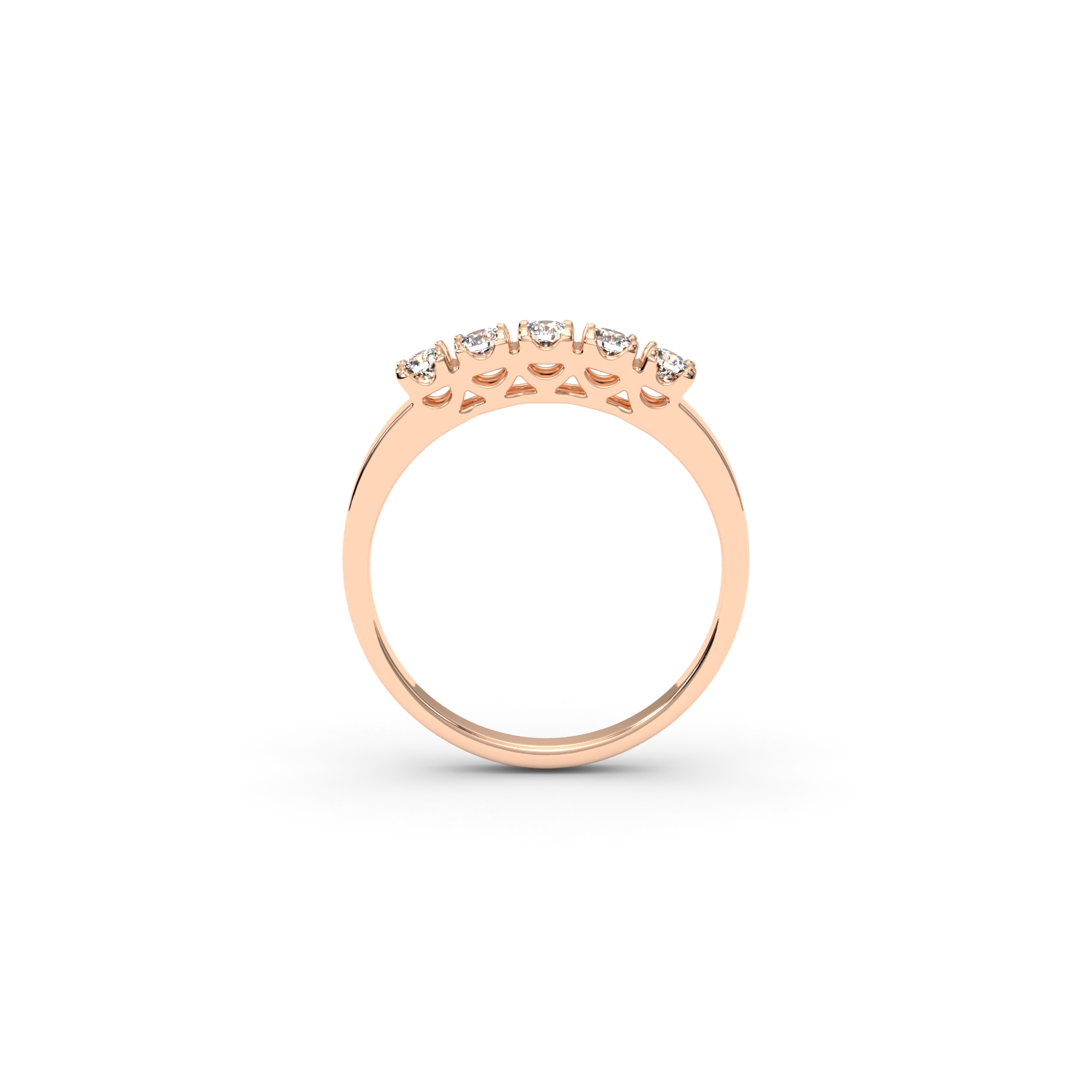 Золота каблучка 1701111381001 з Червоного золота з каменем Діамант