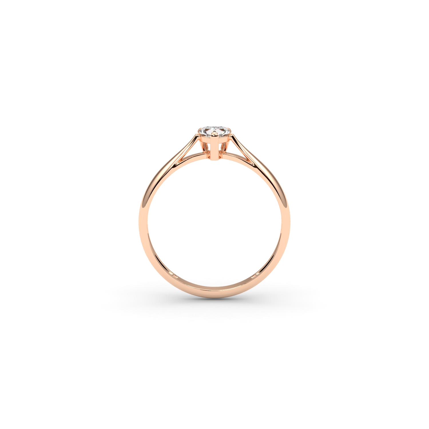 Золота каблучка 1701111131001 з Червоного золота з каменем Діамант