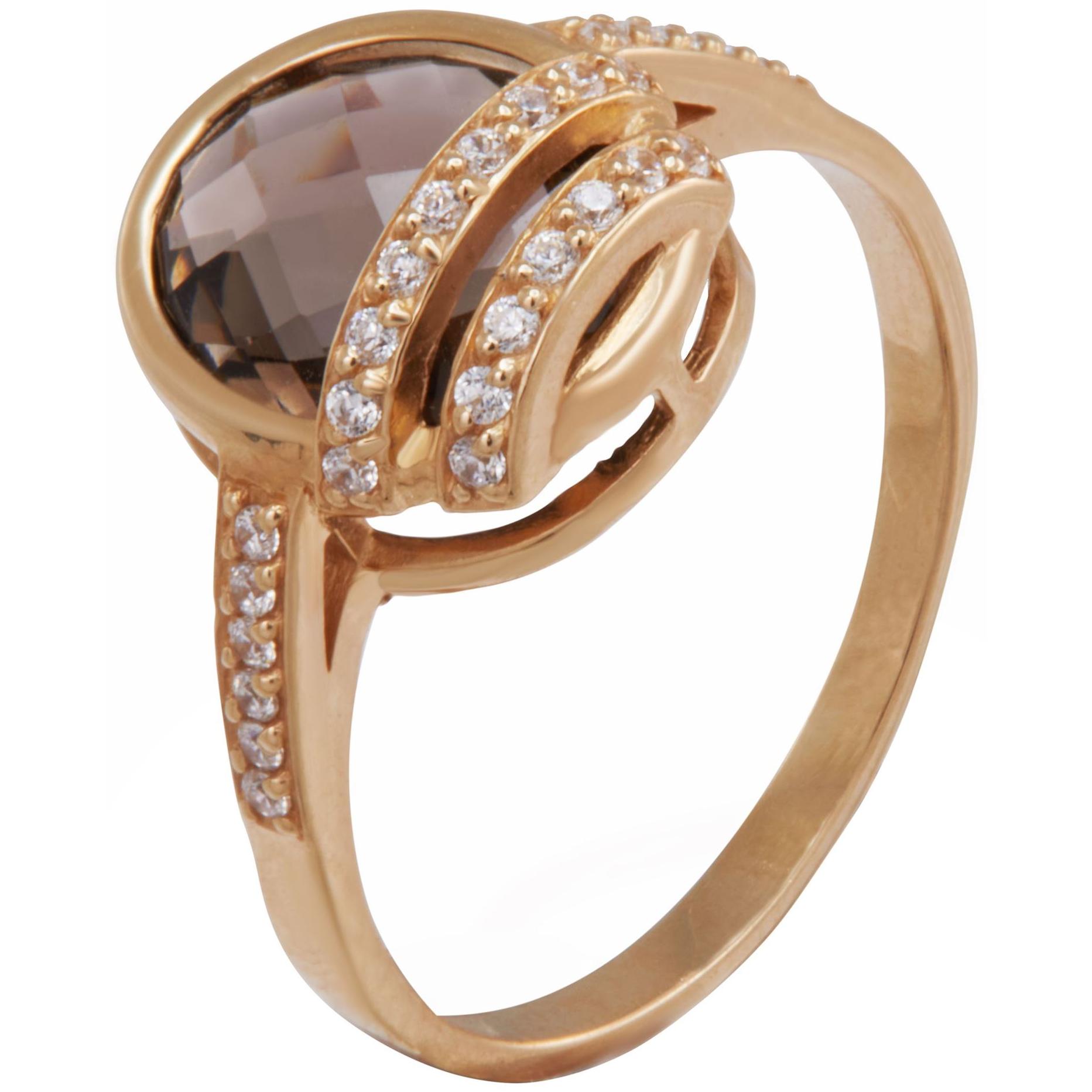 Золота каблучка 270171371007 з Червоного золота з каменем К.Цирконій