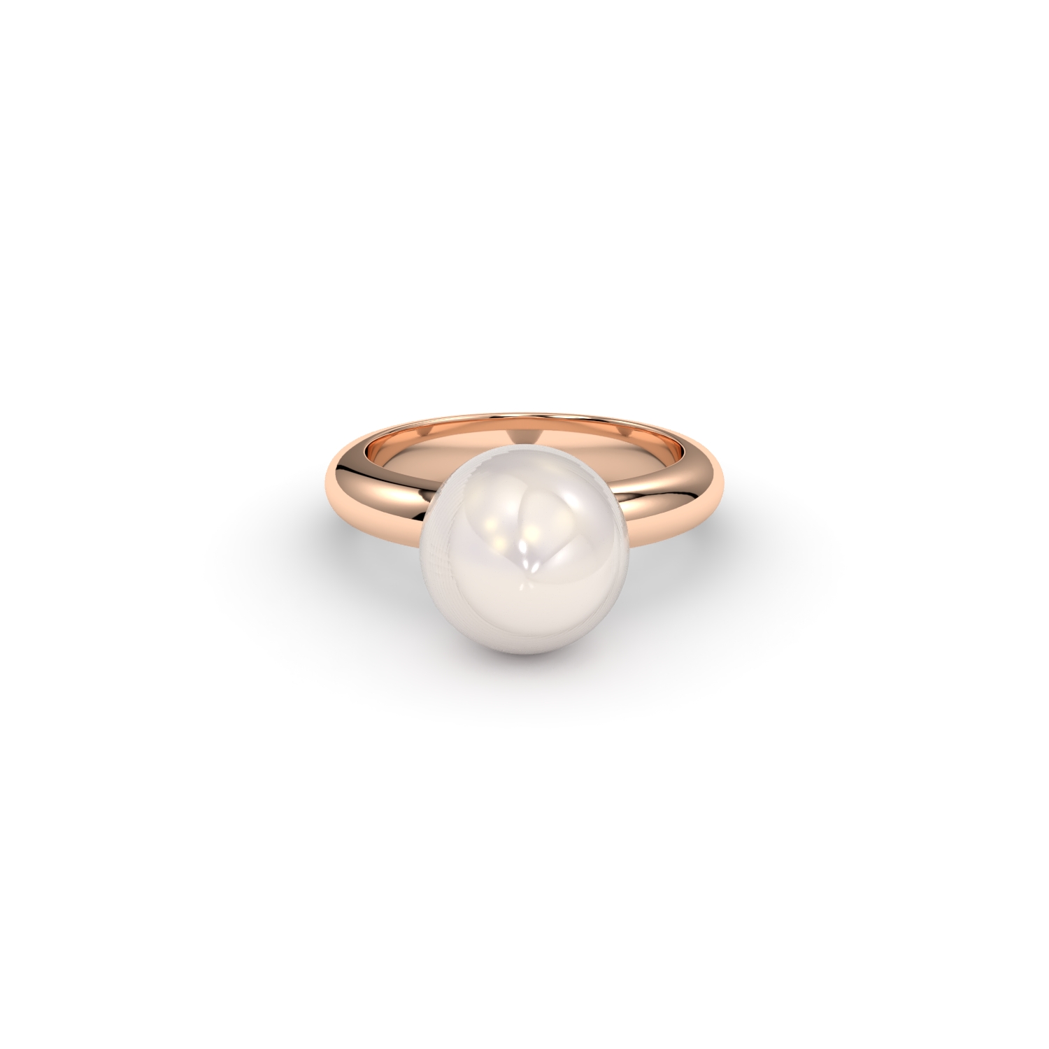 Золота каблучка 3701100181001 з Червоного золота з каменем Перлина культ. колір золота .Червоний