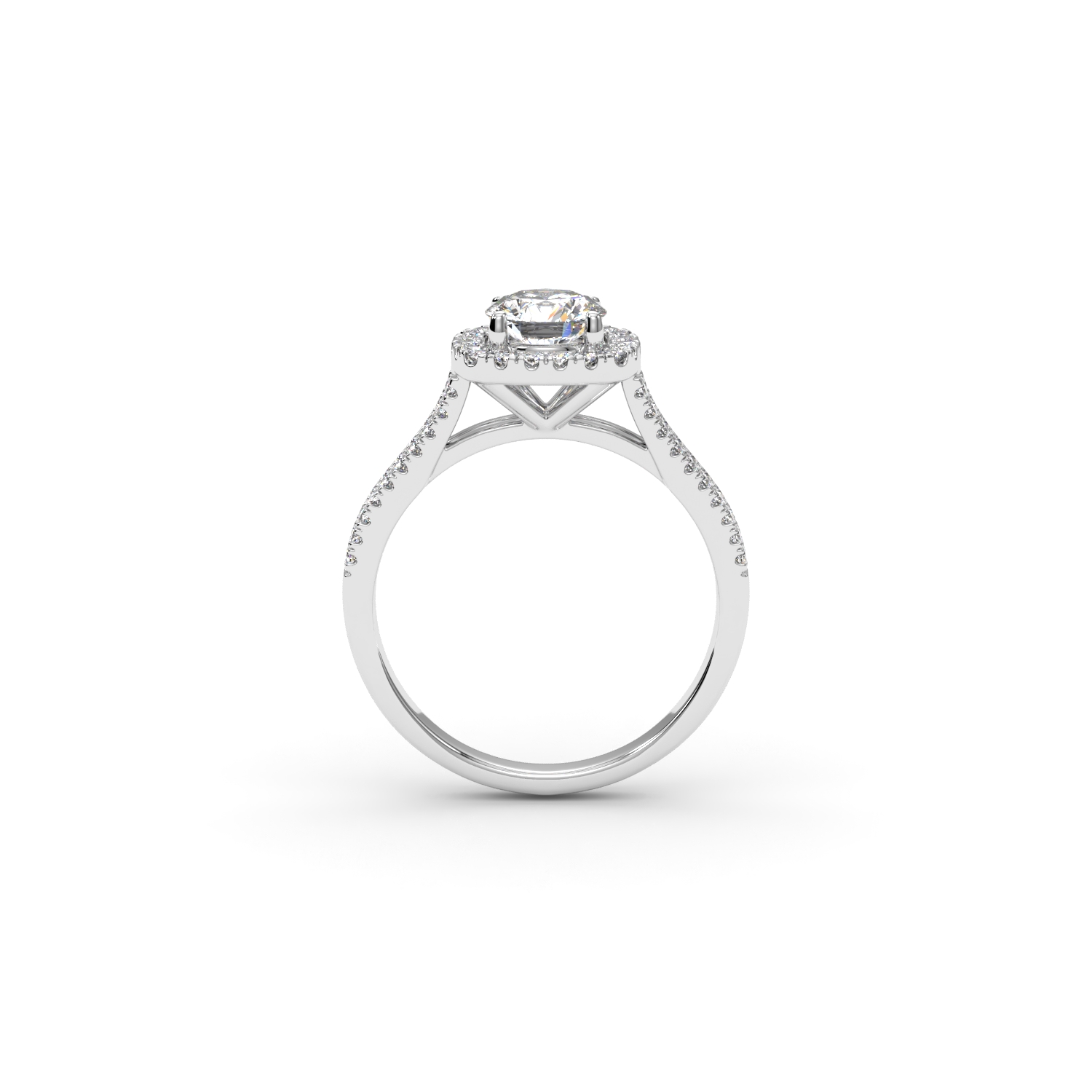 Золота каблучка 3701111092006 з Білого золота з каменем К.Цирконій