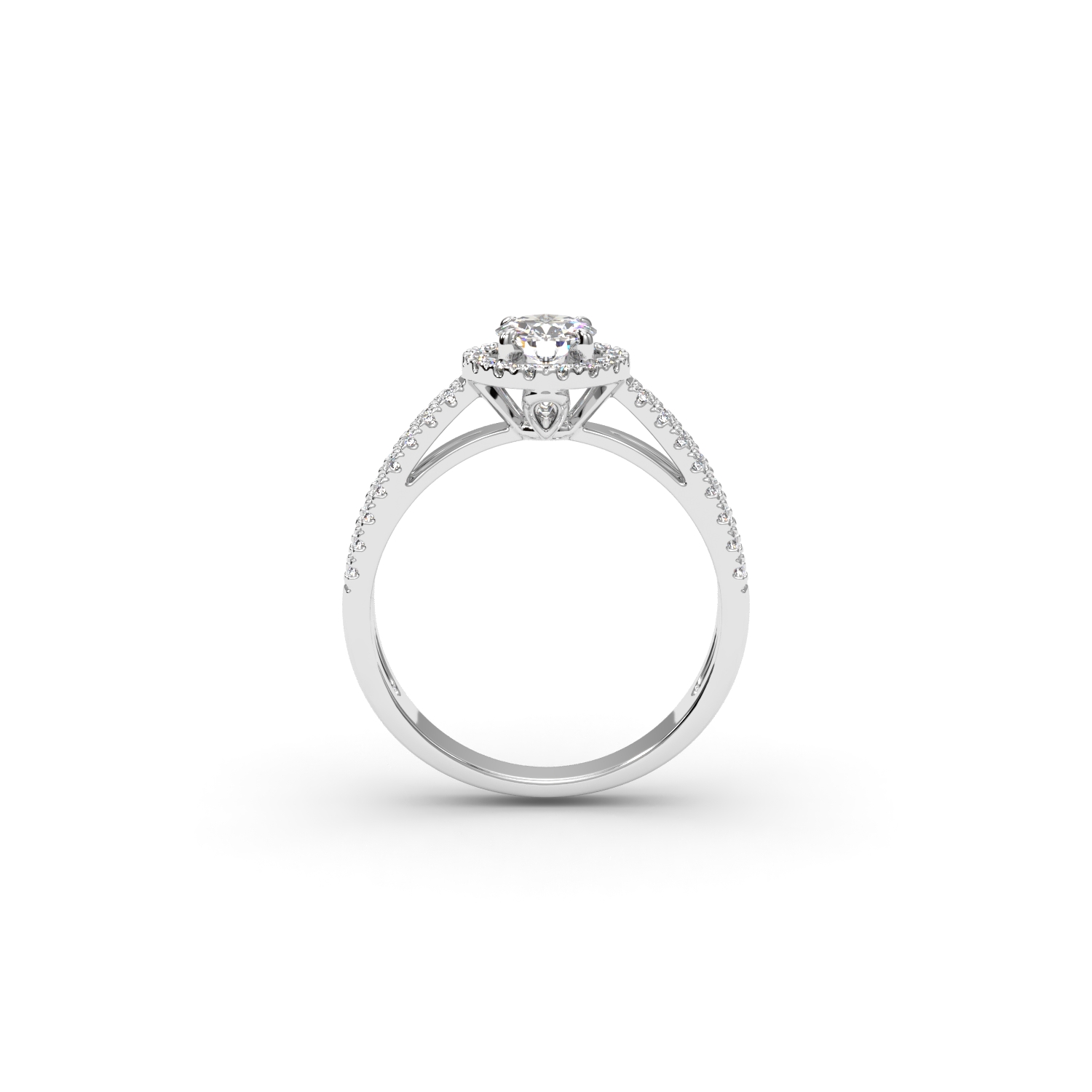 Срібна каблучка 470171607004 з Білого золота з каменем К.Цирконій вагою 2.37г.