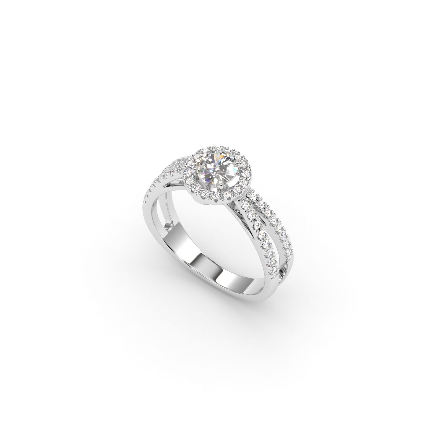 Срібна каблучка 470171607004 з Білого золота з каменем К.Цирконій колір золота .Білий